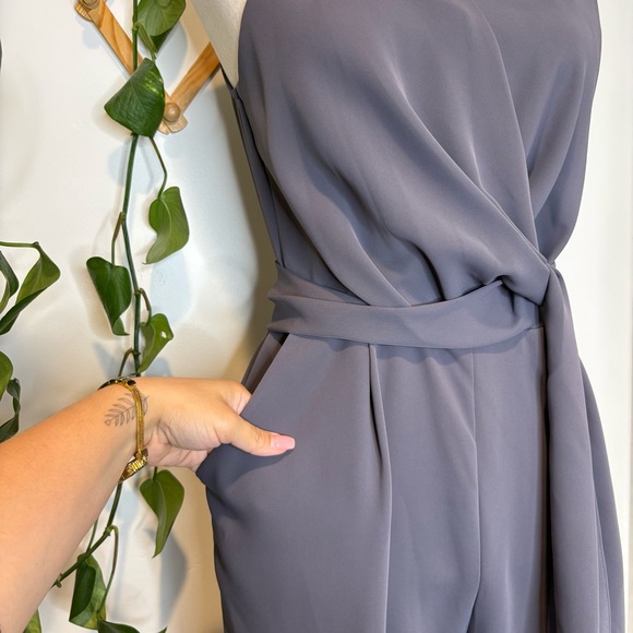 ASTR Side Tie Gray Jumpsuit - Picture 3 of 9